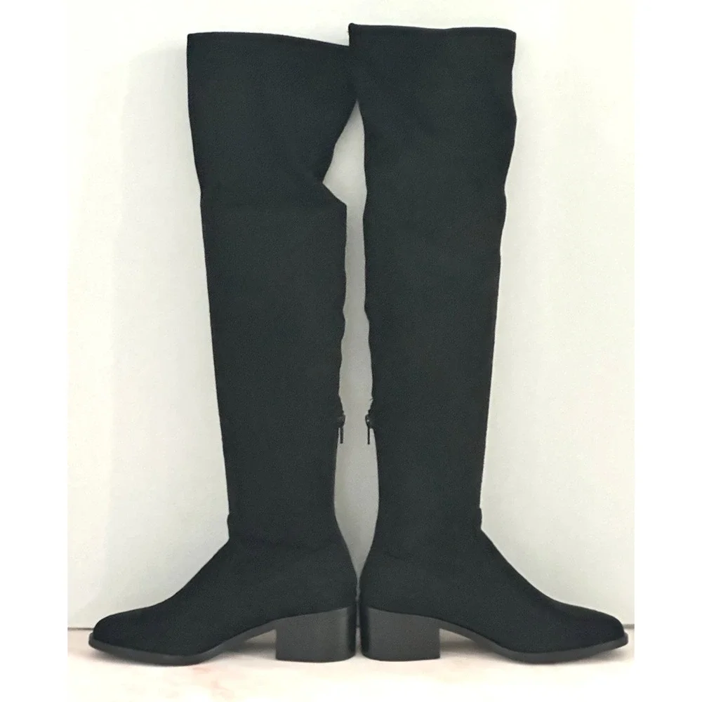 Steve Madden Georgette Black Faux Suede Knee High Tall Boots Size‎ 6.5